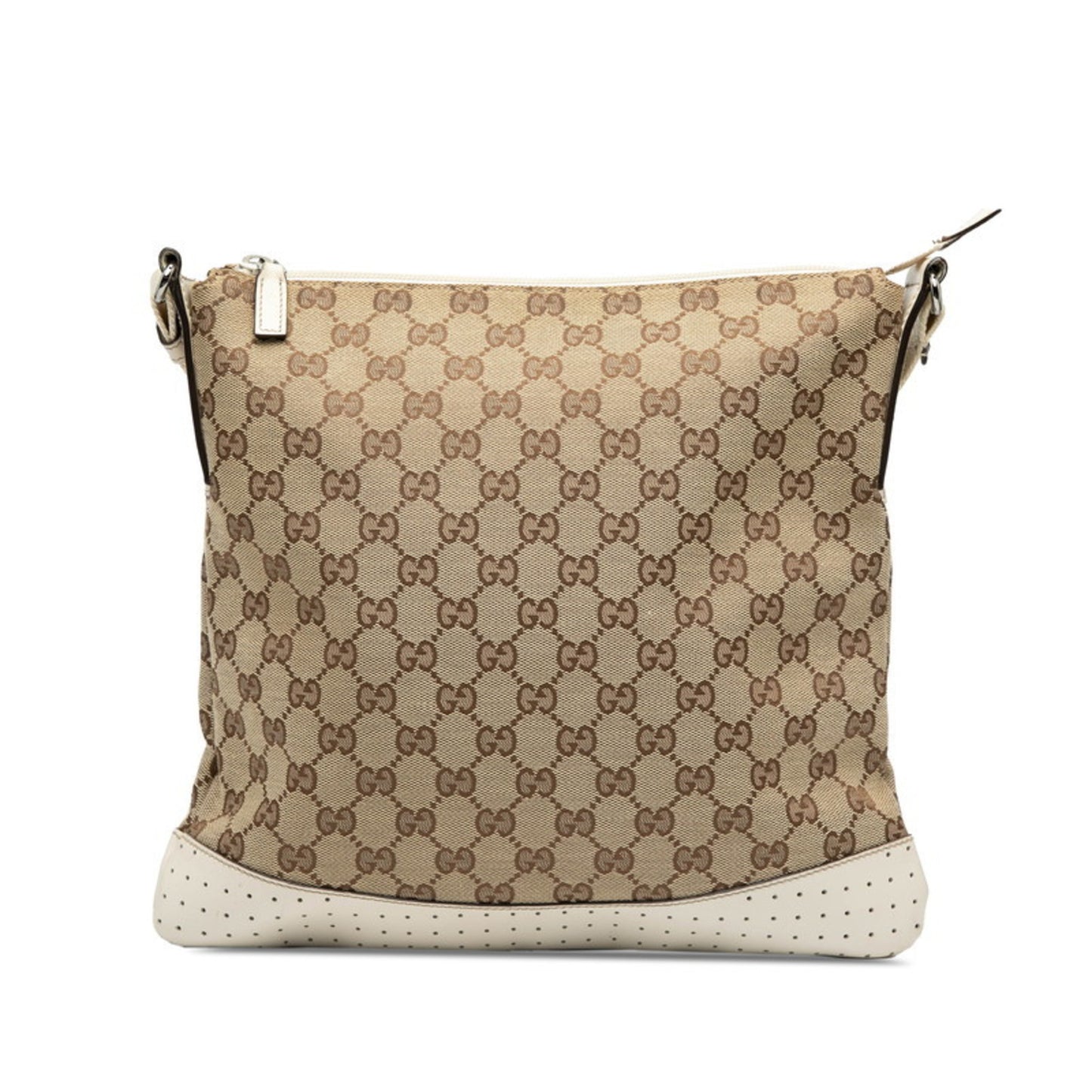 Gucci Gg Canvas Shoulder Bag 145857 Beige Ivory Leather