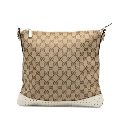 Gucci Gg Canvas Shoulder Bag 145857 Beige Ivory Leather