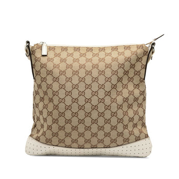 Gucci Gg Canvas Shoulder Bag 145857 Beige Ivory Leather