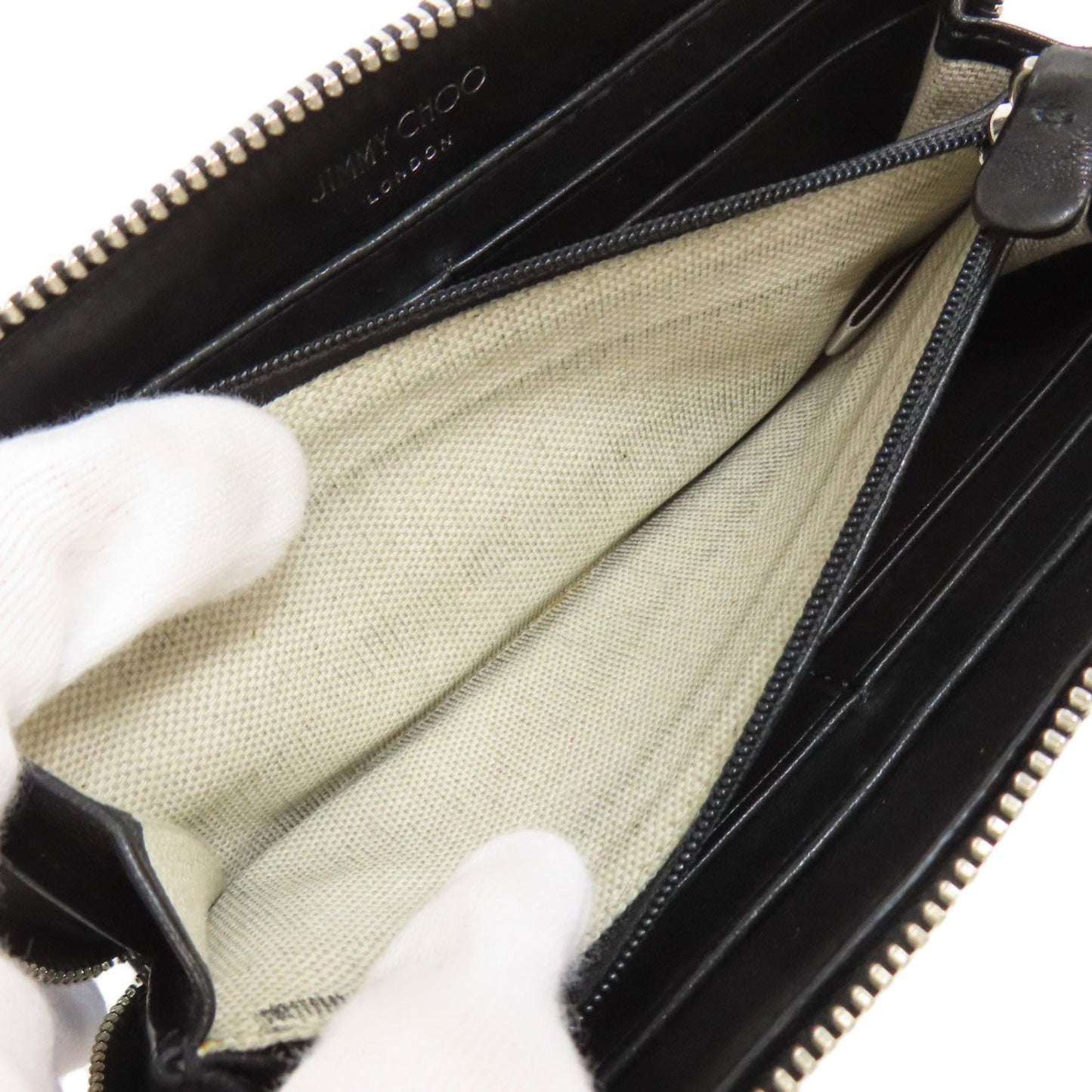 Jimmy Choo Studded Star Motif Bi-Fold Wallet Leather
