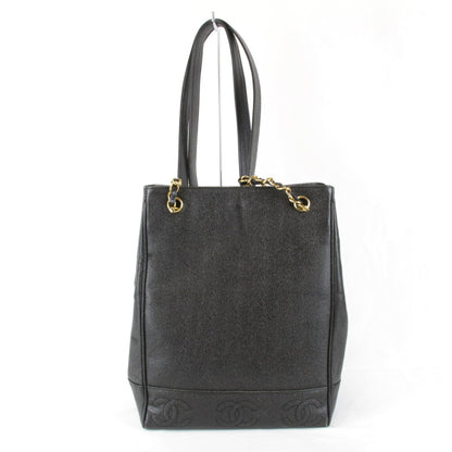 Chanel Triple Coco Shoulder Bag Leather Black