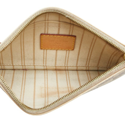 Louis Vuitton Damier Azur Neverfull Pm Accessory Pouch N51110 White Pvc Leather