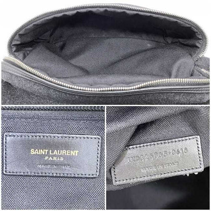 Saint Laurent Backpack F-21216 Black 326865 Felt Canvas Leather Saint Laurent Paris One Night Two