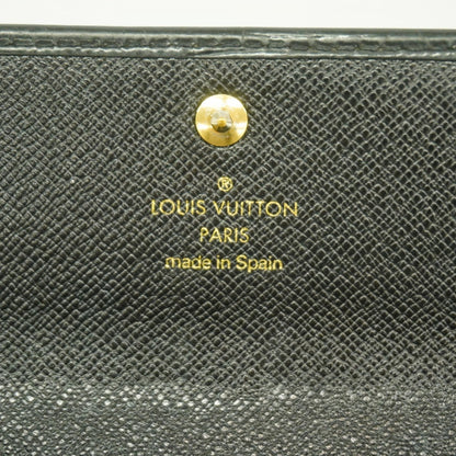 Louis Vuitton Epi Leather Long Wallet Porte Monnaie Credit M63592 Noir