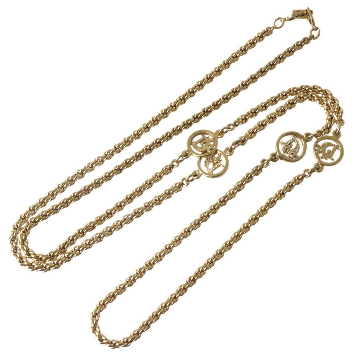 Christian Dior Design Chain Station Necklace