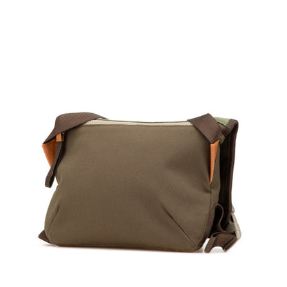 Loewe Anagram Eye Nature Shoulder Bag Khaki Green Canvas Leather