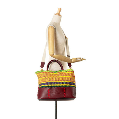 Valentino Handbag Shoulder Bag Bordeaux Multicolor Leather