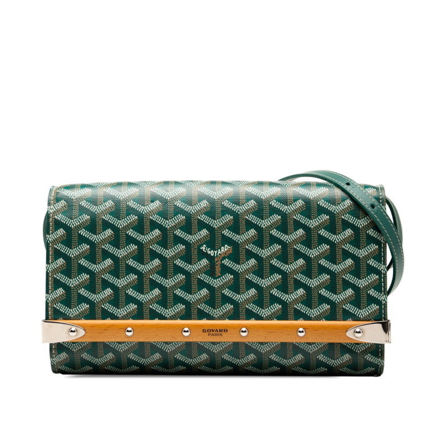Goyard Monte Carlo Pm Clutch/Shoulder Bag In Green Leather