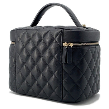 Chanel Handbag Matelasse Coco Mark Vanity Caviar Skin Ap2573 Chanel Black
