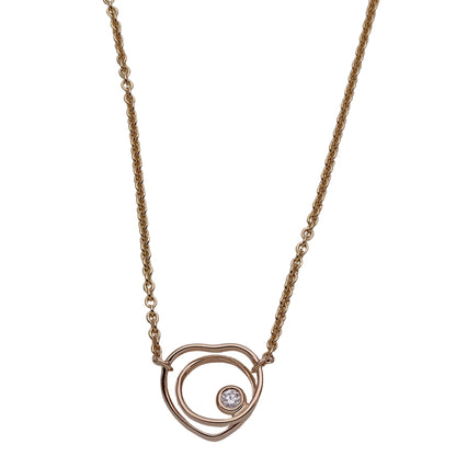 Hermes Herms Vertige Cool Tpm Women'S Heart Necklace In 750Pg Pink Gold With One Diamond