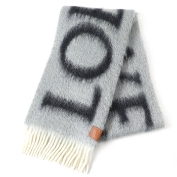 Loewe F811257X03 Wool And Mohair Logo Anagram Fringe Long Scarf