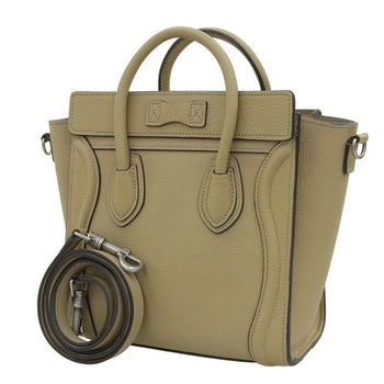 Celine Luggage Nano Shopper 189243Dru Leather Dune Bag