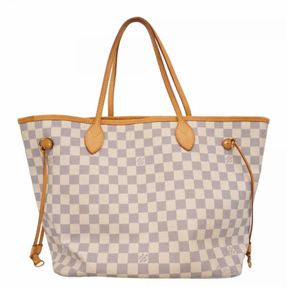 Louis Vuitton Damier Azur Neverfull Mm Tote Bag N51107 White