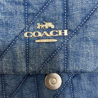 Coach Quilted Denim Chain Shoulder Bag Cak40 Blue