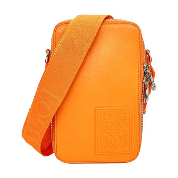 Loewe Vertical Crossbody Pocket Shoulder Bag Leather Orange