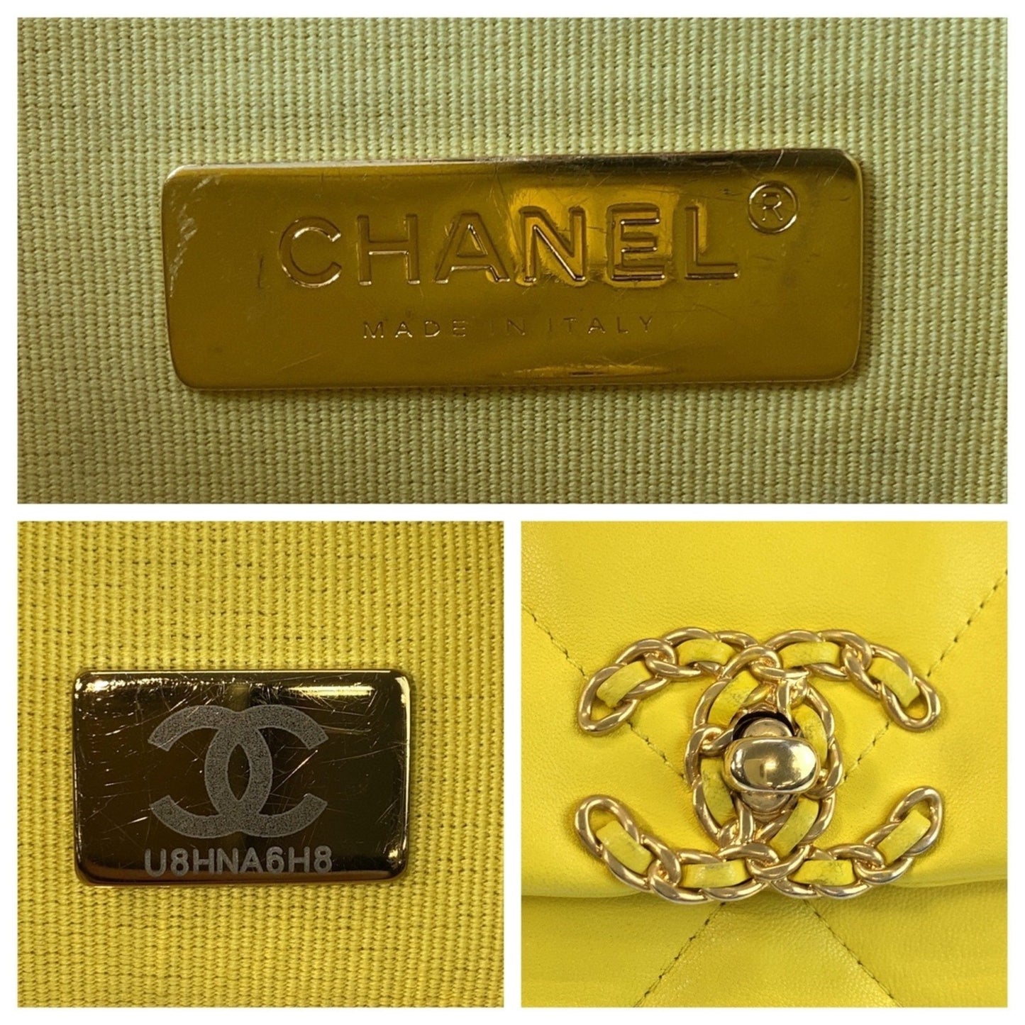 Chanel Chanel Matelasse 19 Coco Mark Turnlock Yellow Gold Hardware Lambskin Chain Shoulder Bag
