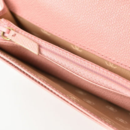 Chanel Wallet Long Here Mark Button Motif Leather Rose A20904