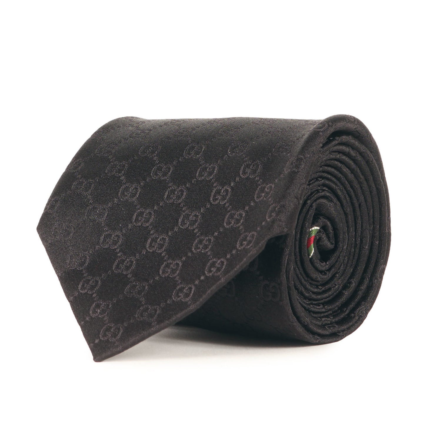 Gucci Gg Monogram Web Stripe Silk Tie