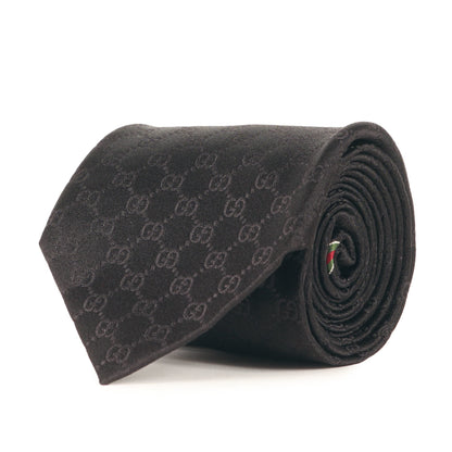 Gucci Gg Monogram Web Stripe Silk Tie