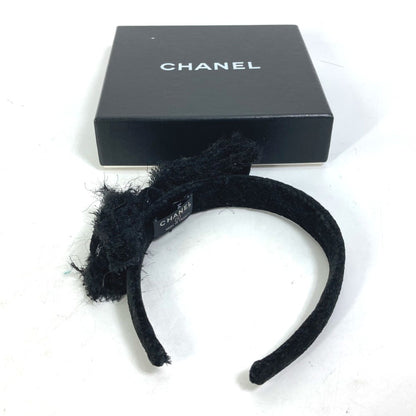 Chanel 14K Ribbon Cc Coco Mark Hairband Headband Tweed