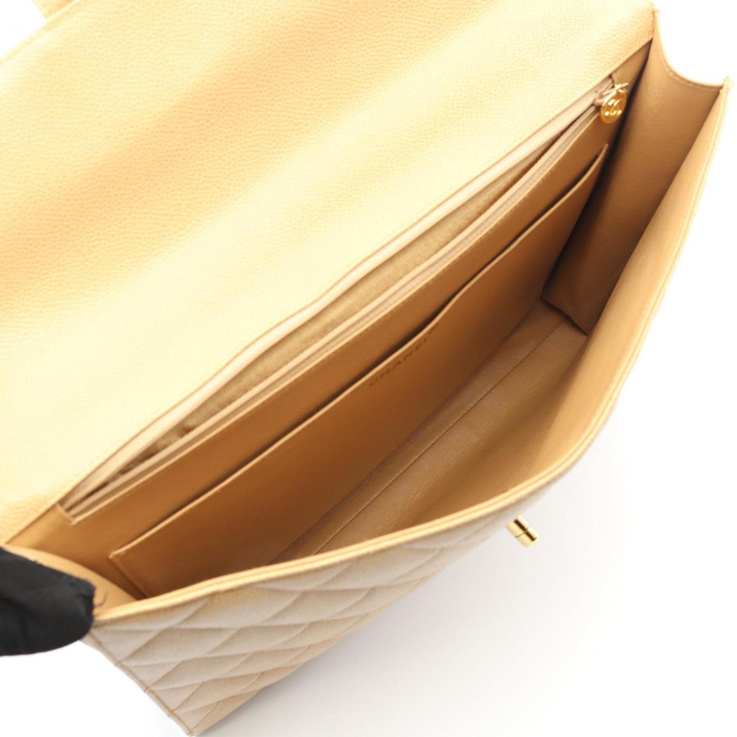 Chanel Matelasse Briefcase Bag In Calfskin Leather (Beige)