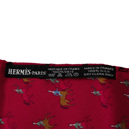 Hermes Margiela Period Scarf Wine Red Multicolor Silk