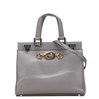 Gucci Zumi Small Handbag Shoulder Bag 569712 Grey Leather