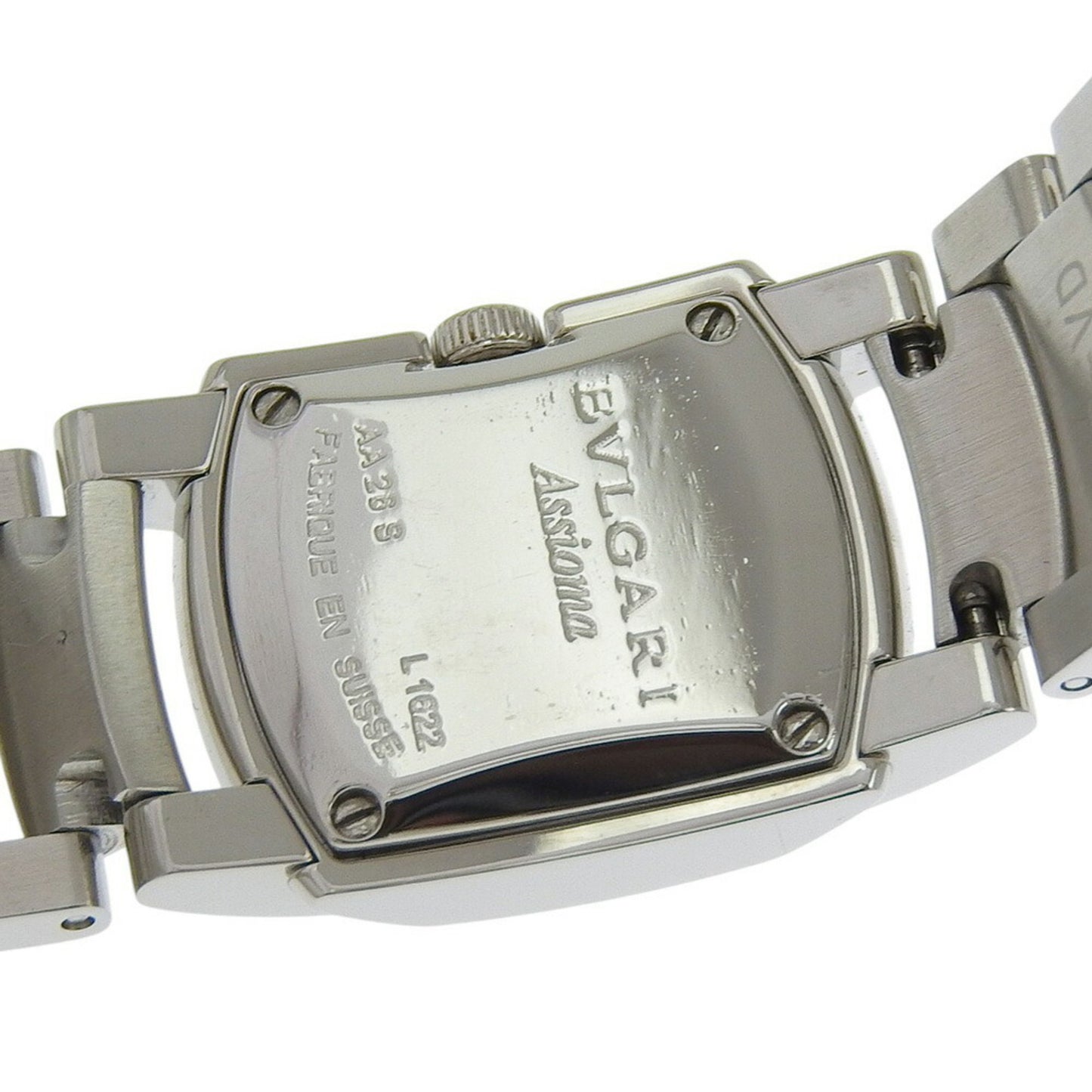 Bvlgari Assioma Watch Aa26S Stainless Steel Quartz Analog Display Black Dial