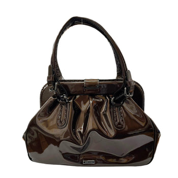 Giorgio Armani Giorgio Armani Handbag Enamel Gamaro Brown Patent