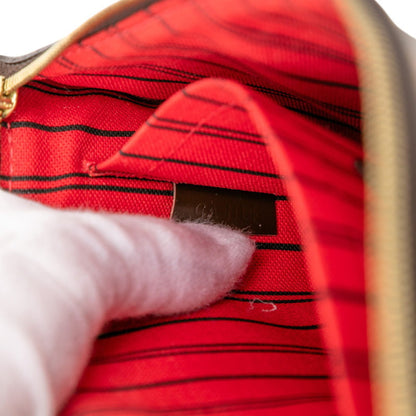 Louis Vuitton Damier Neverfull Mm Accessory Pouch N41358 Ebene Brown Leather