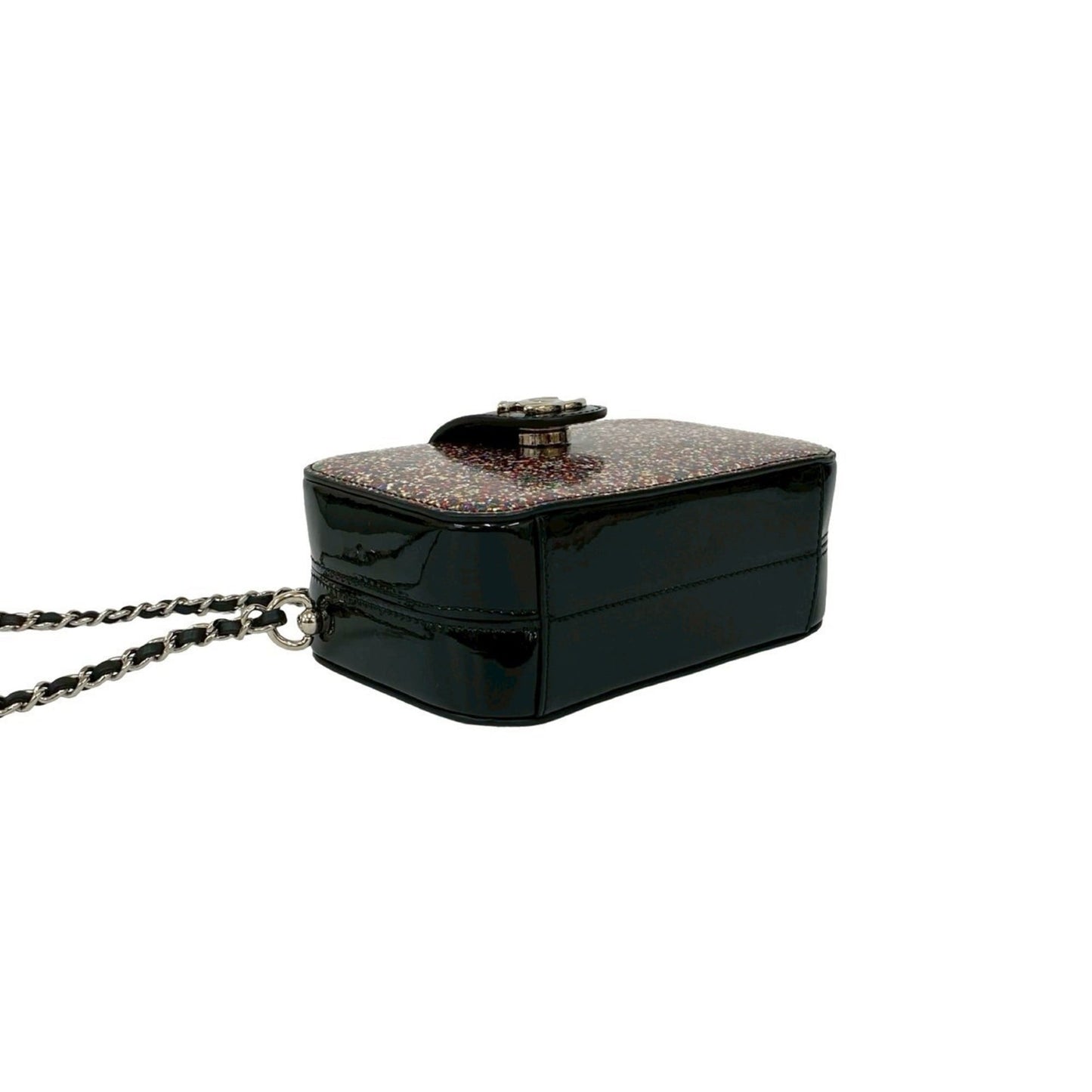 Unused Chanel Coco Patent Leather Enamel Lam Chain Mini Shoulder Bag