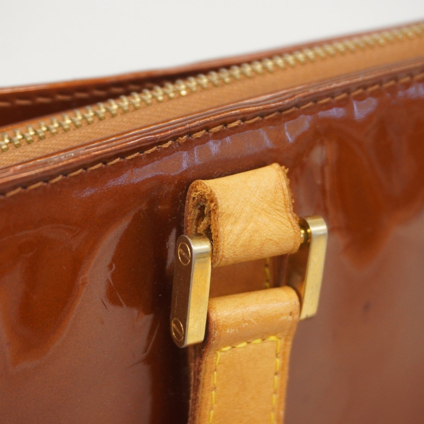 Louis Vuitton Vernis Columbus Tote Bag M91134 Bronze