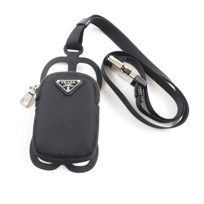 Prada 1Zt016 Renylon Smartphone Case Shoulder Pouch With Triangular Logo Plate