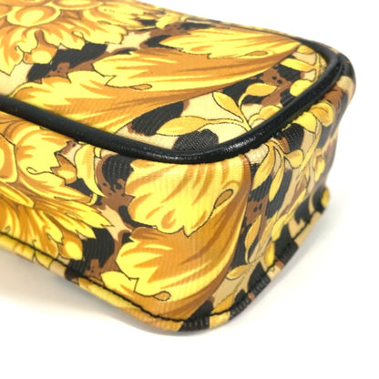 Versace Vintage Leopard Print Pochette With Chain Phone Case And Shoulder Bag In Pvc/Leather