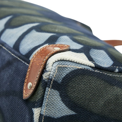 Miu Miu Miu Logo Flower Hana Handbag Tote Bag In Navy