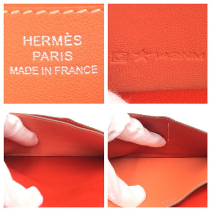 Hermes Hermes Dogon Long Red Sanguine Crevette Leather Wallet O Stamp