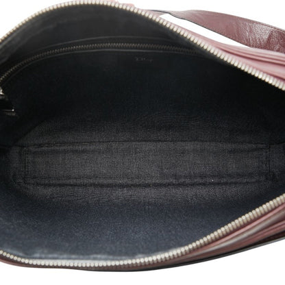 Christian Dior Dior Cd Logo Shoulder Bag Navy Wine Red Leather