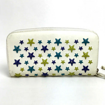 Jimmy Choo Jimmy Choo Round Long Wallet Star Studs Accessories Small Items Leather Off-White
