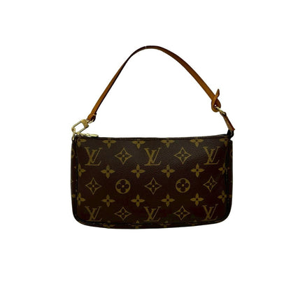 Louis Vuitton Pochette Accessoires Monogram Leather Mini Handbag Pouch Brown 18220
