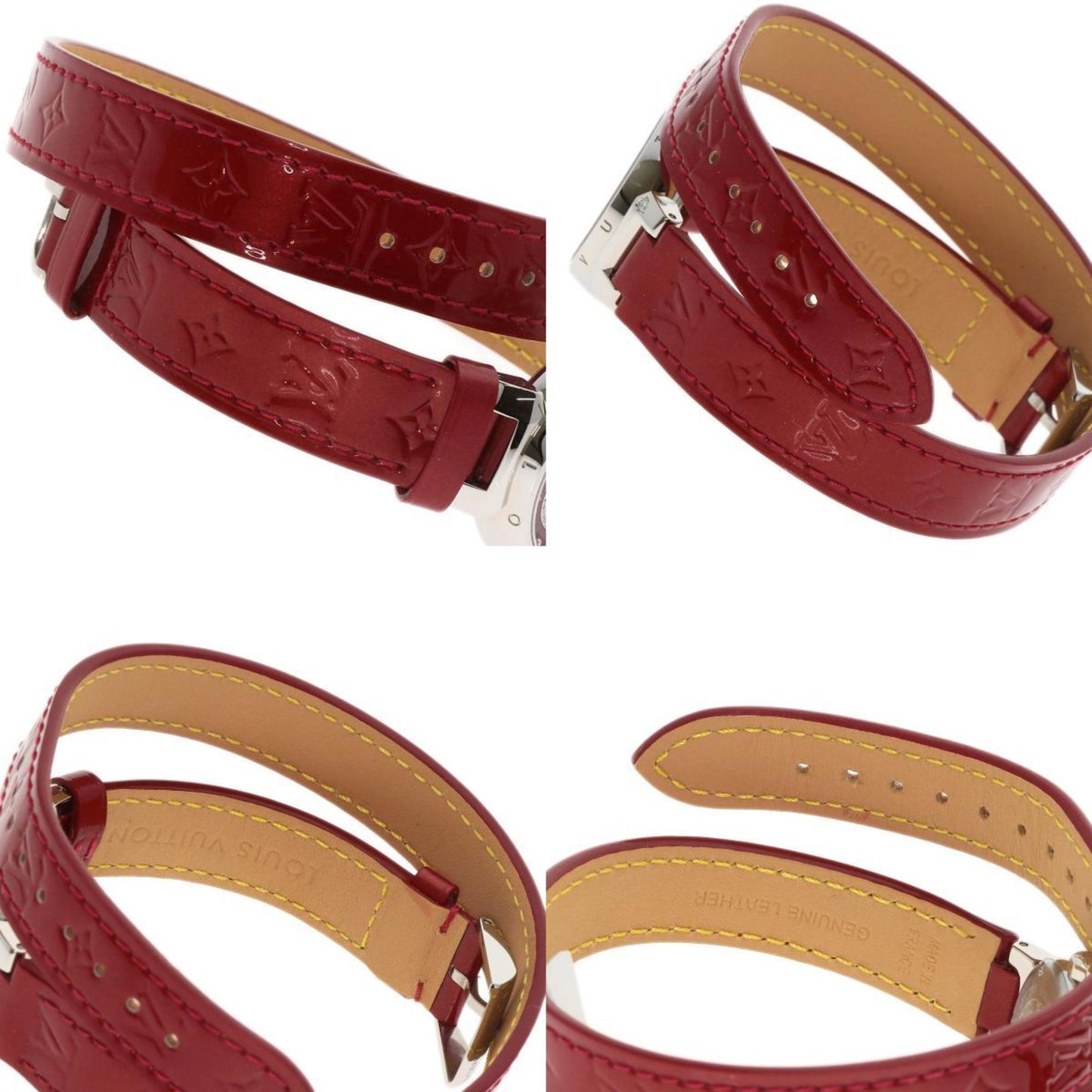 Louis Vuitton Q121Z Tambour Heart Watch Stainless Steel Leather
