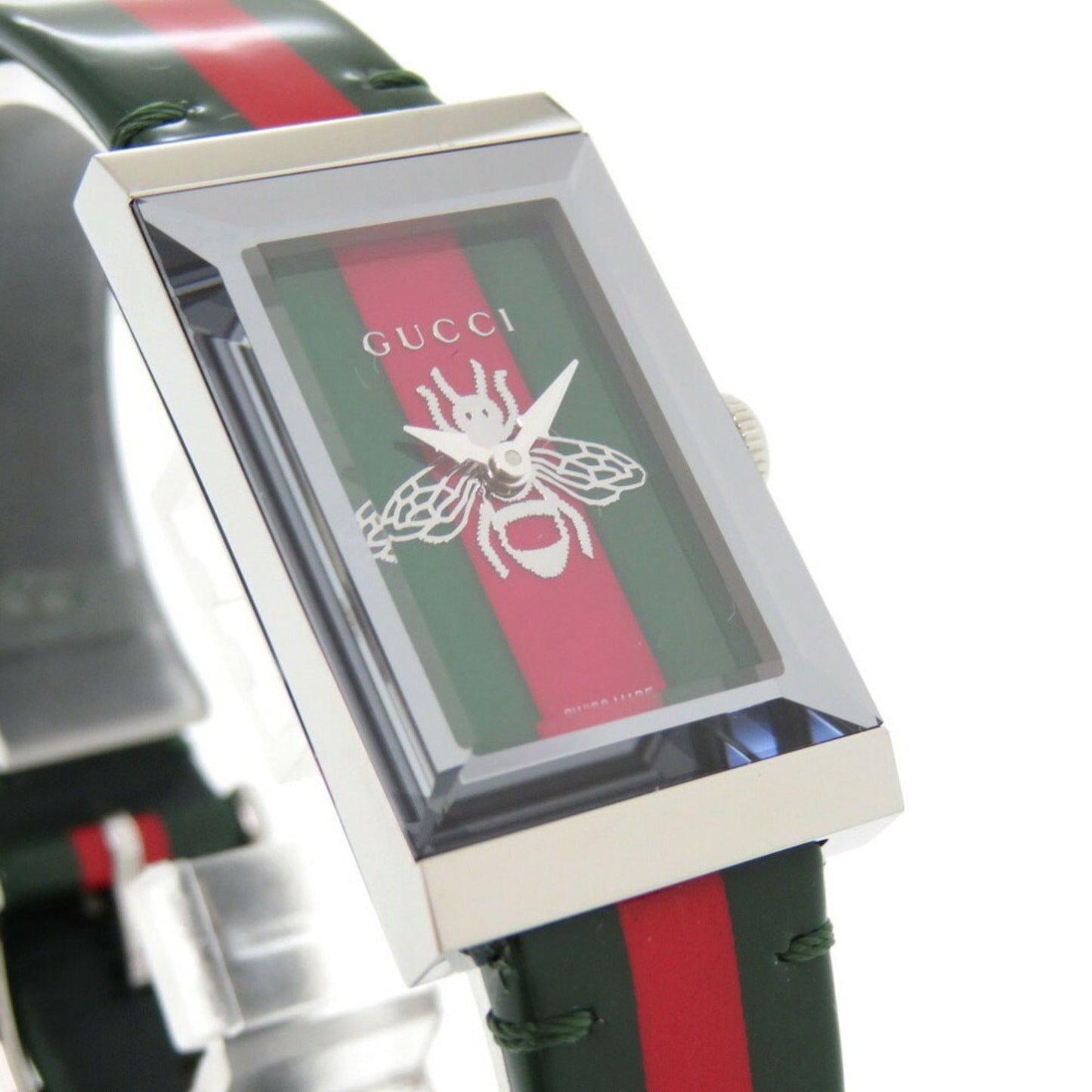 Like New Gucci G Frame 147.4 Stainless Steel Leather Watch