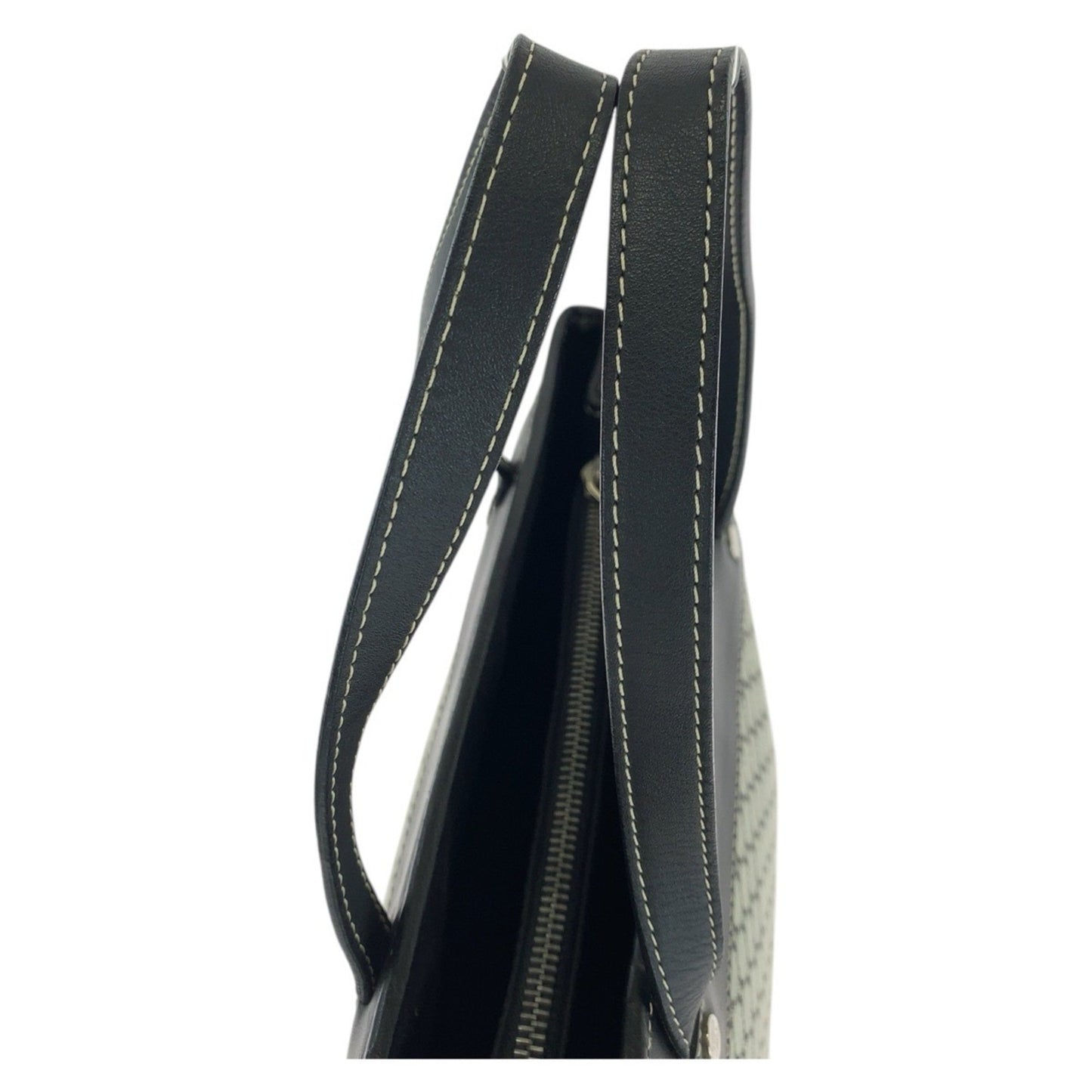 Celine Macadam Grey Black Silver Hardware Canvas Leather Ce00 24 Tote Bag Handbag