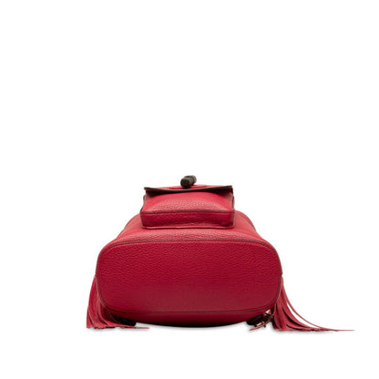 Gucci Bamboo Backpack 387149 Red Leather