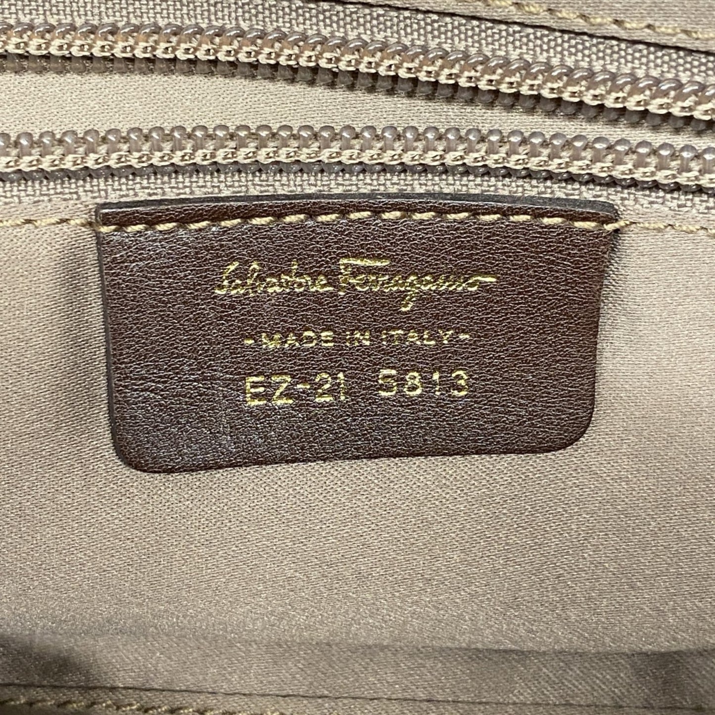 Salvatore Ferragamo Gancini Mohair Brown Handbag