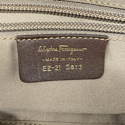 Salvatore Ferragamo Gancini Mohair Brown Handbag