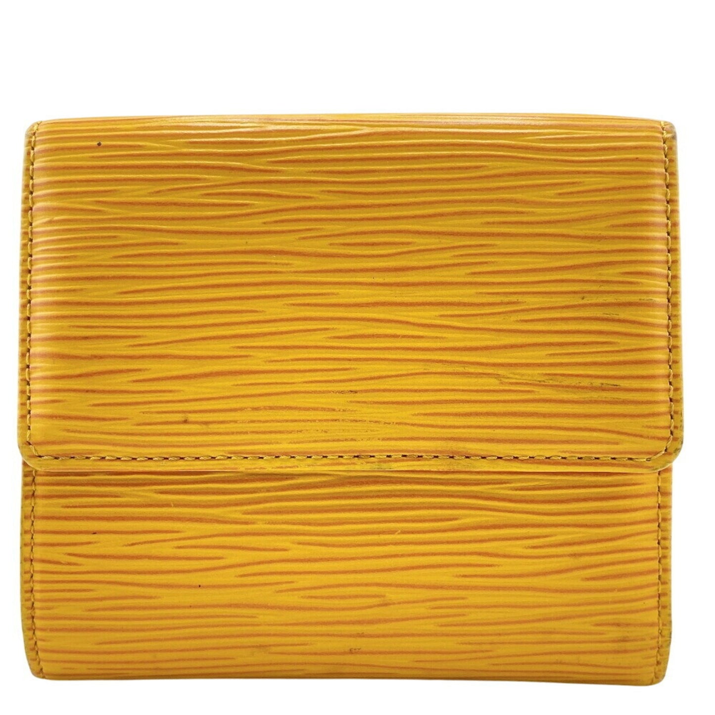 Louis Vuitton M63489 Porte Monnaie Bi-E Carte Credit Compact Wallet Epi Tri-Fold Yellow