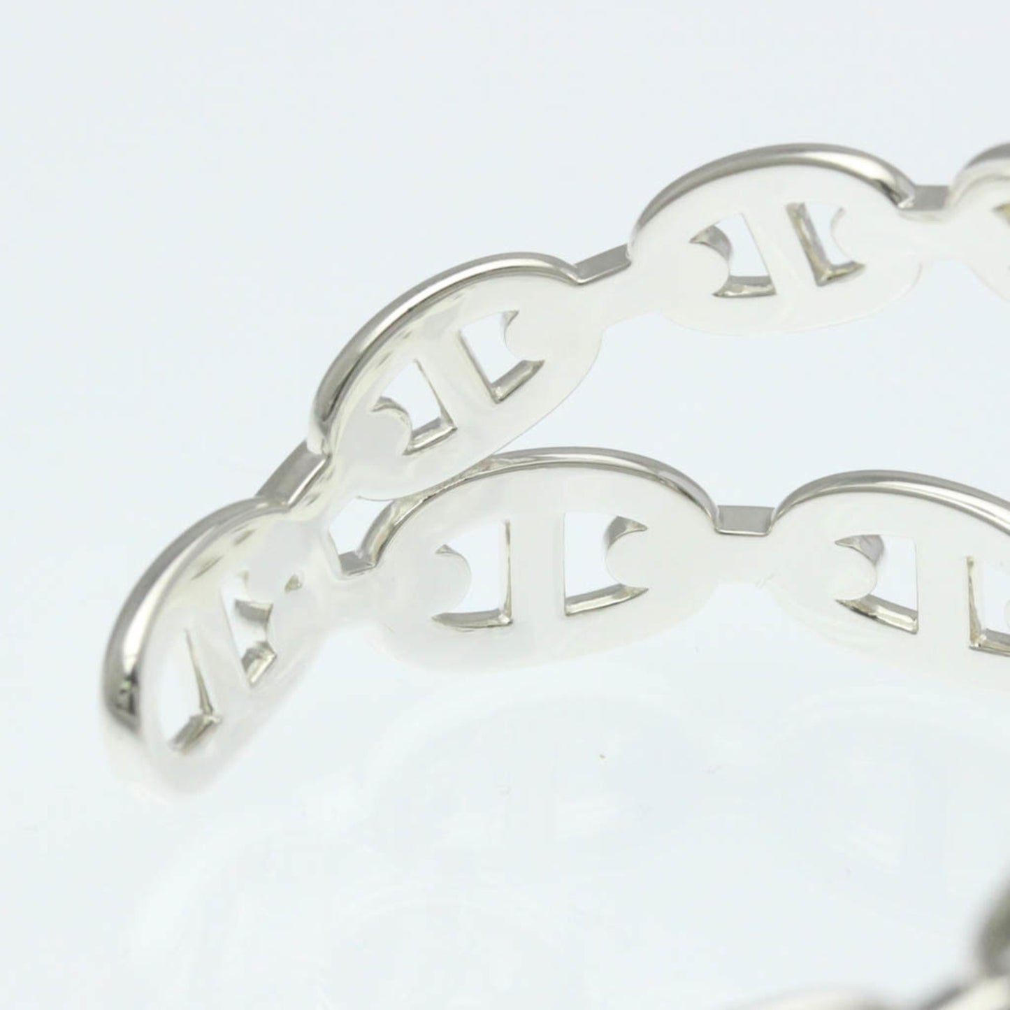 Hermes Chaine D'Ancre Silver 925 No Stone Bangle Silver