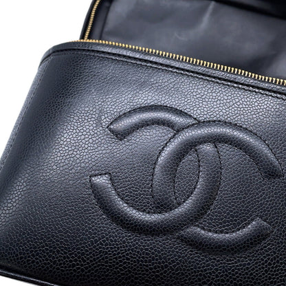 Chanel Vanity Bag Coco Mark Caviar Skin A06238 Chanel Hand 2Way Shoulder Black