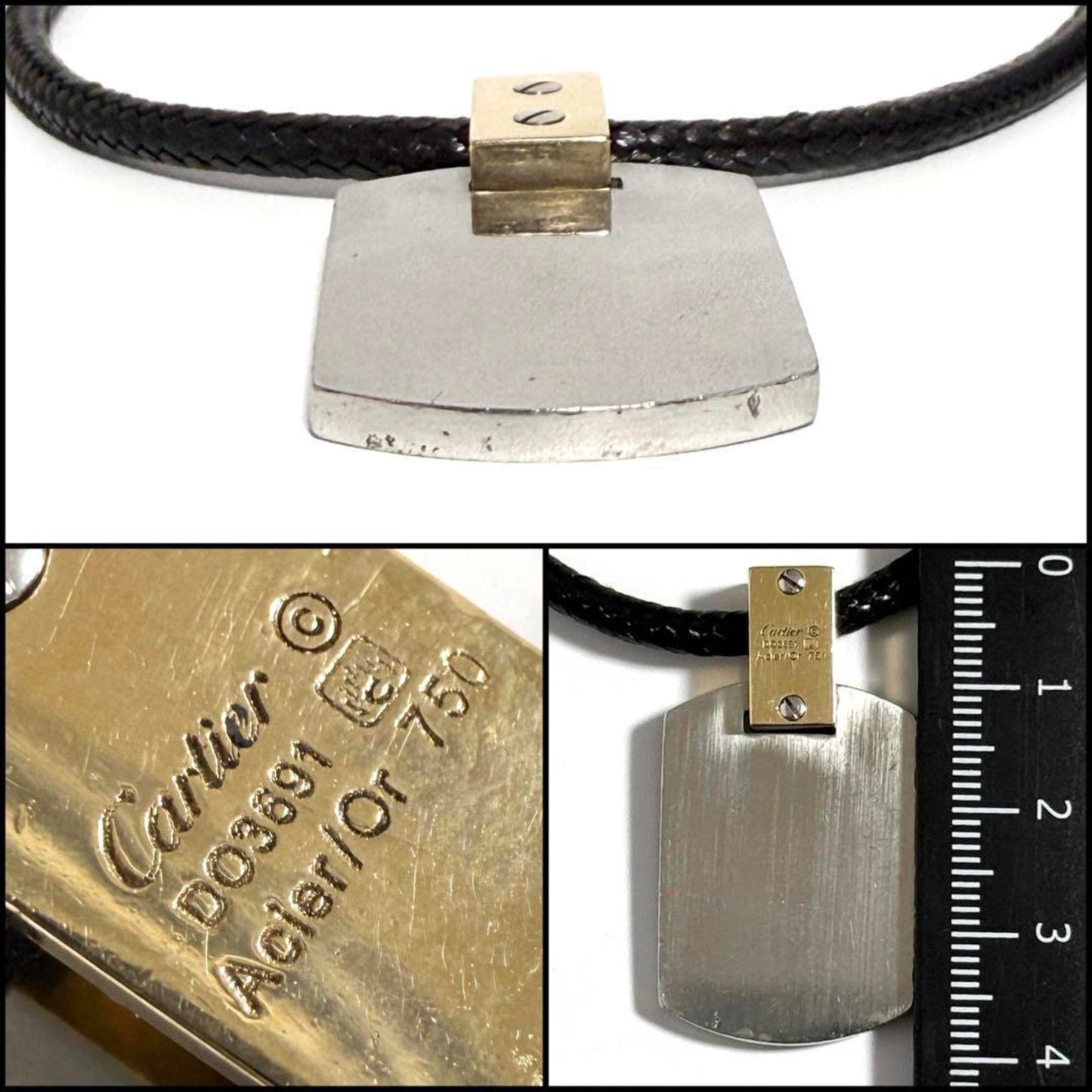 Cartier Santos 100 Pendant Top Cord Necklace Yellow Gold