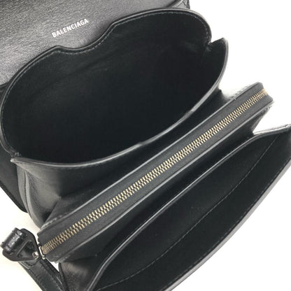 Balenciaga B Shoulder Bag Leather 592898 Black
